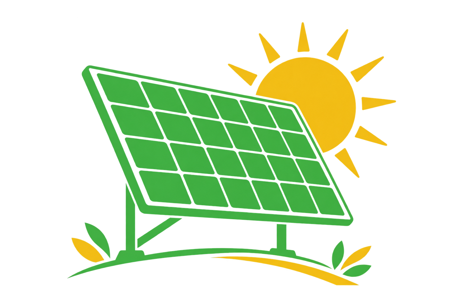 Ilustrație panou fotovoltaic și soare